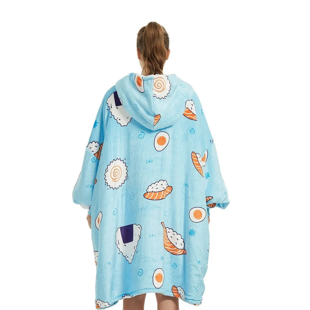 Hoodie Blanket Adult Sushi