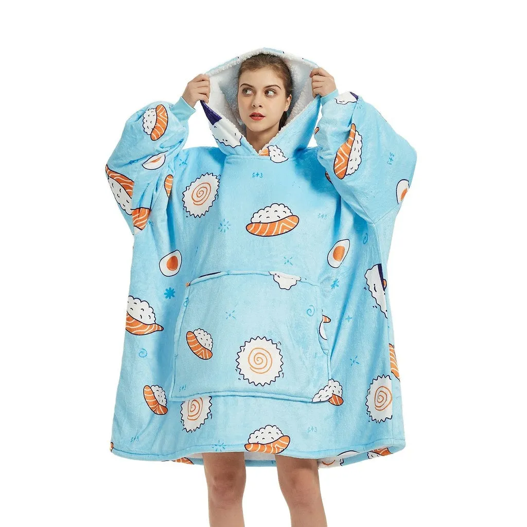 Hoodie Blanket Adult Sushi