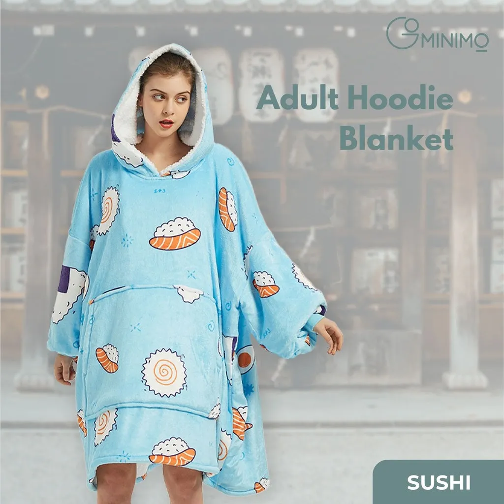 Hoodie Blanket Adult Sushi