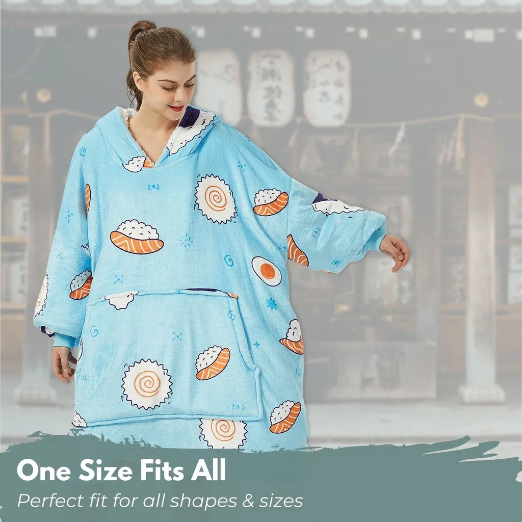 Hoodie Blanket Adult Sushi