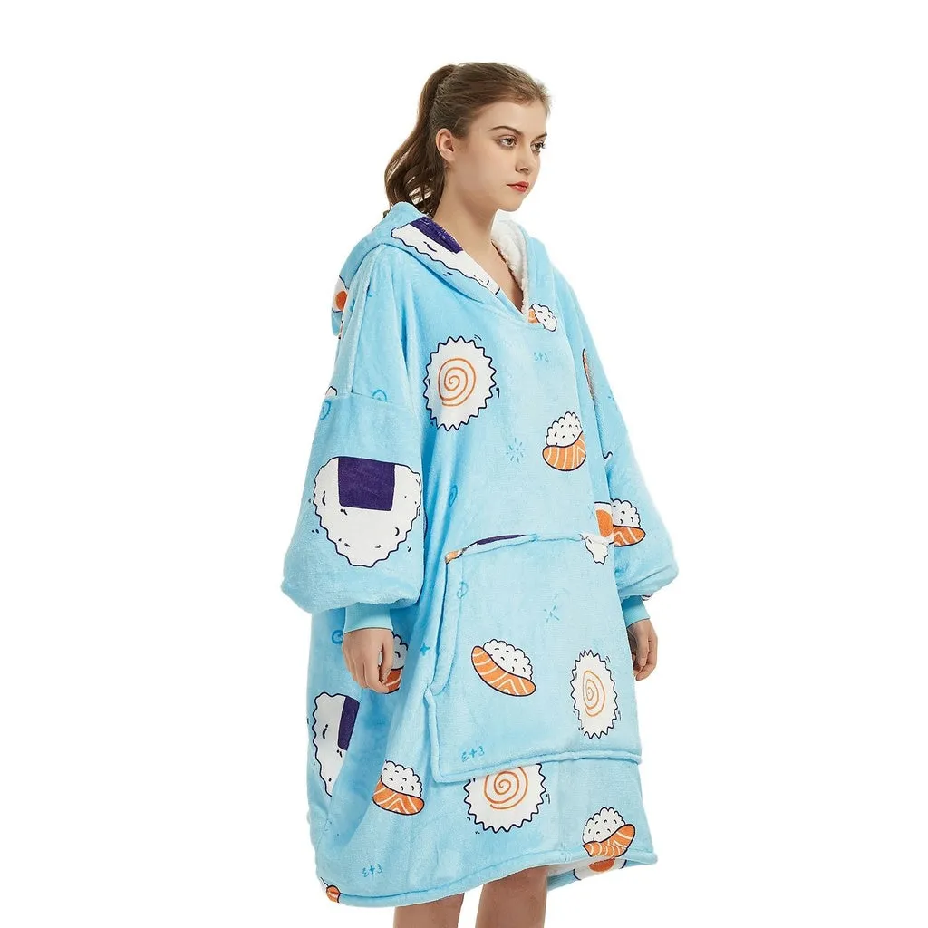 Hoodie Blanket Adult Sushi