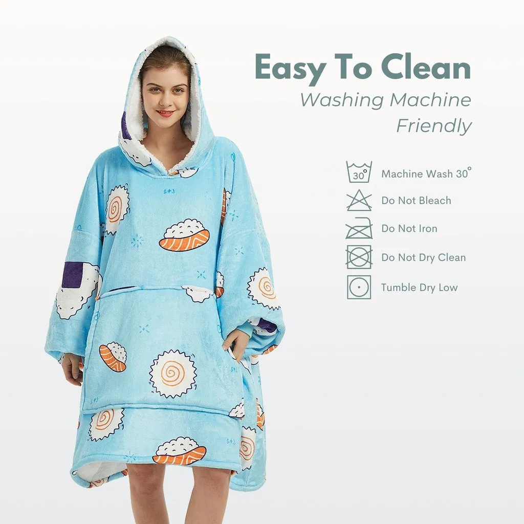 Hoodie Blanket Adult Sushi