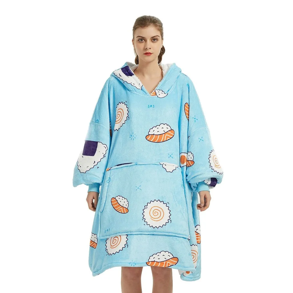 Hoodie Blanket Adult Sushi