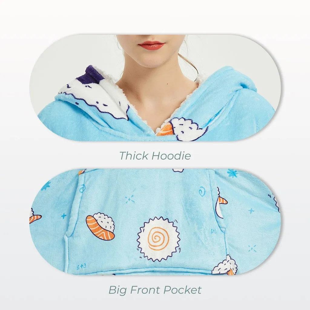 Hoodie Blanket Adult Sushi