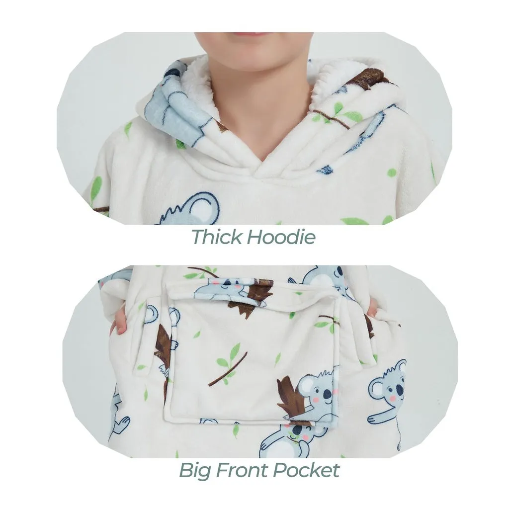 Hoodie Blanket (Kids Koala Bear White) GO-HB-140-AYS