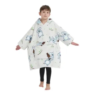 Hoodie Blanket (Kids Koala Bear White) GO-HB-140-AYS