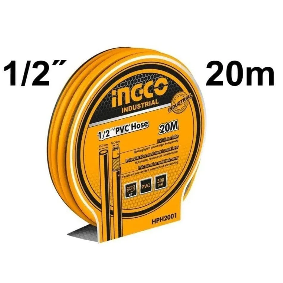 Ingco 1/2" x 20m PVC  Water Hose – HPH2001