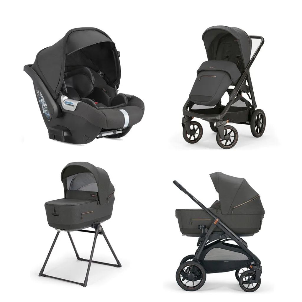 INGLESINA Aptica XT 5 Piece Travel Systems with Car Seat and 360 Rotating Isofix Base - Magnet Grey