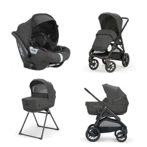 INGLESINA Aptica XT 5 Piece Travel Systems with Car Seat and 360 Rotating Isofix Base - Magnet Grey