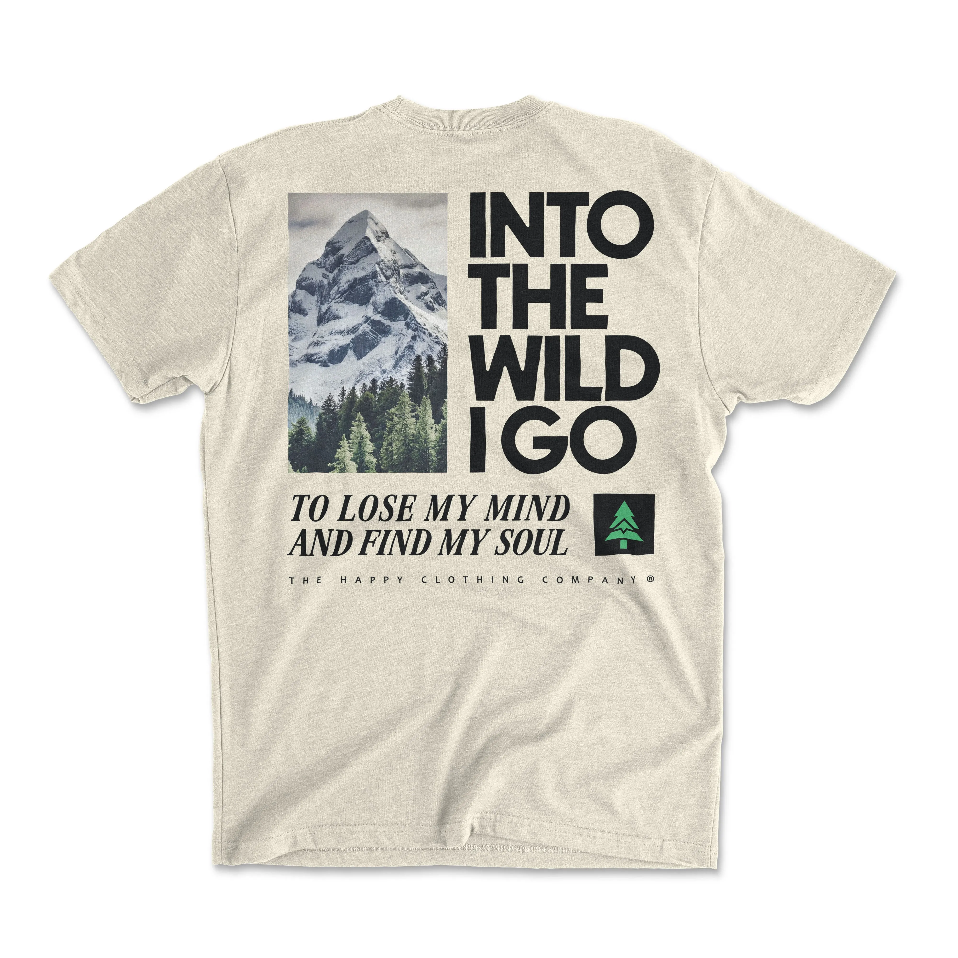 Into The Wild Back Print Peaks & Pines Edition 'Explorer Tee' | Lightweight Blend |
