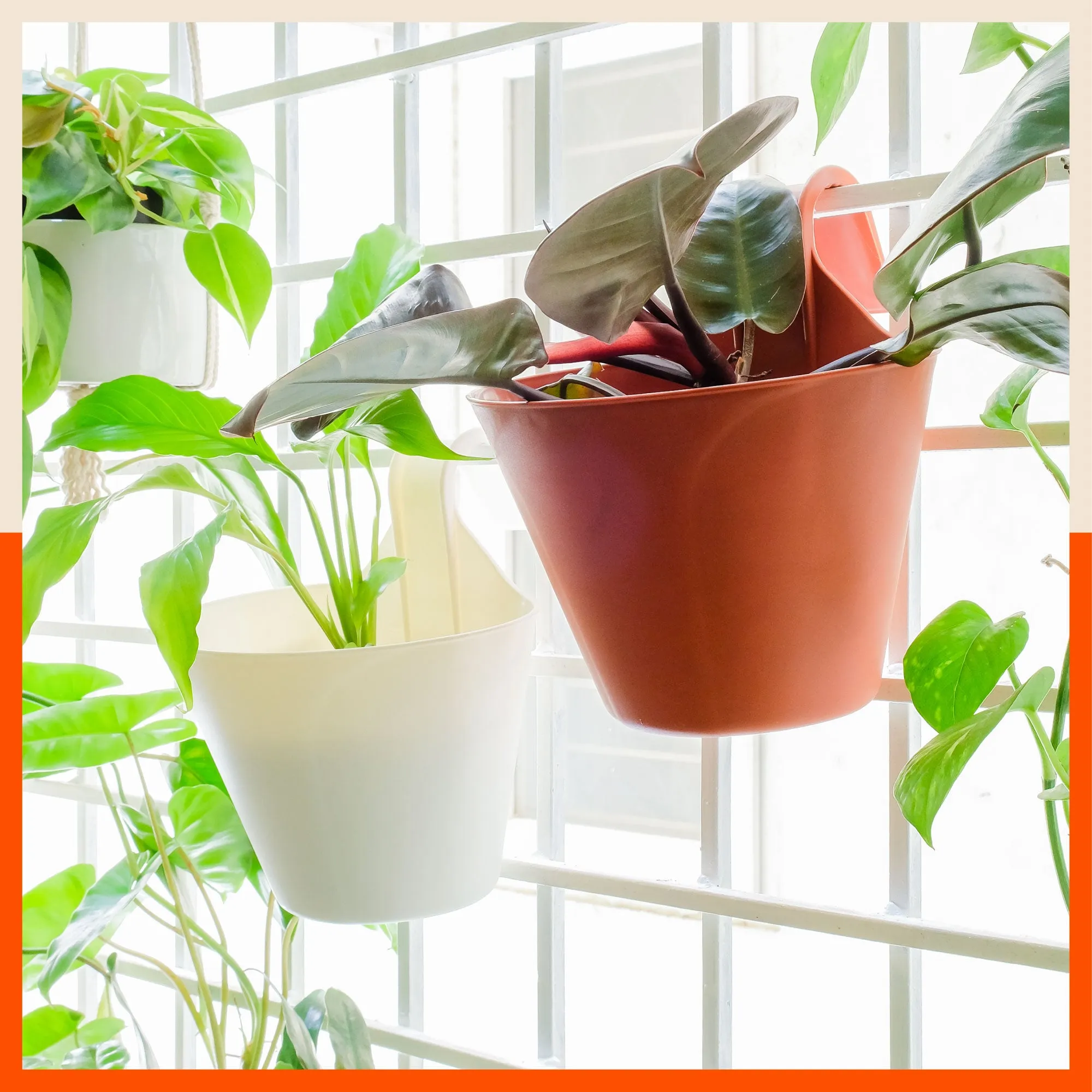 KAI Hanging Oval Planters For Home (Terracota - Set of 5)