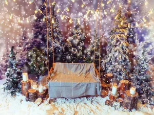 Kate Bokeh Christmas Glitter Snow Tree Photography Backdrop