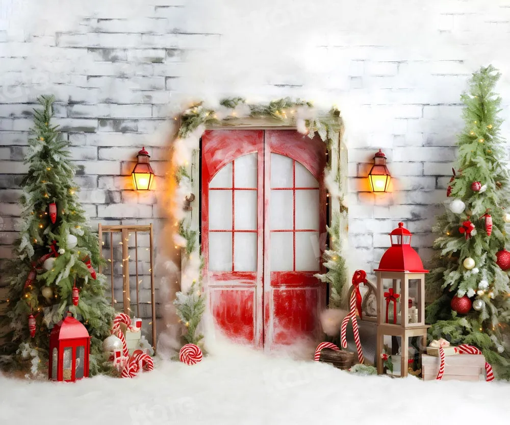 Kate Christmas Brick Wall Snow Backdrop Designed by Chain Photography