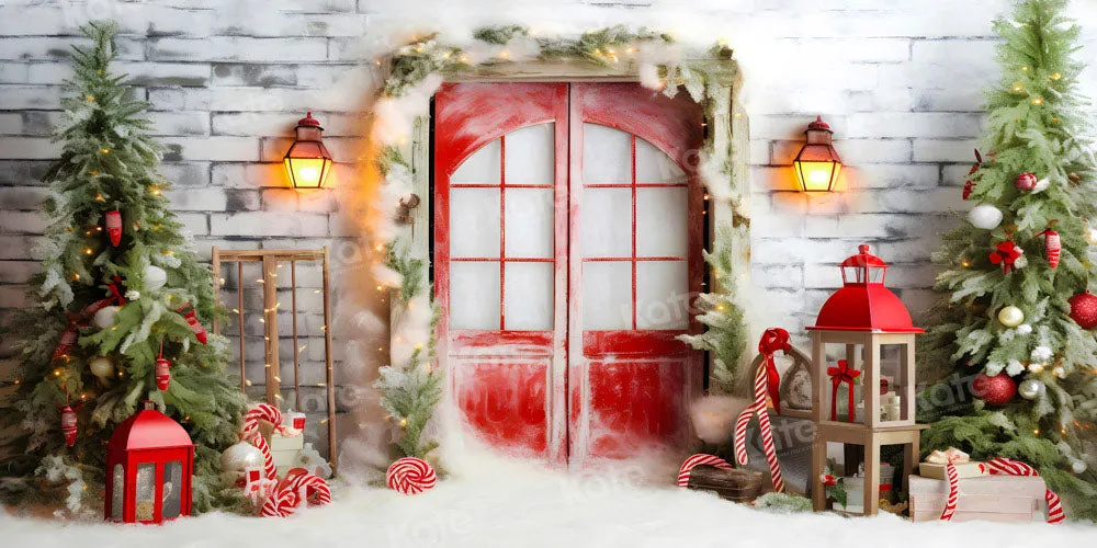 Kate Christmas Brick Wall Snow Backdrop Designed by Chain Photography