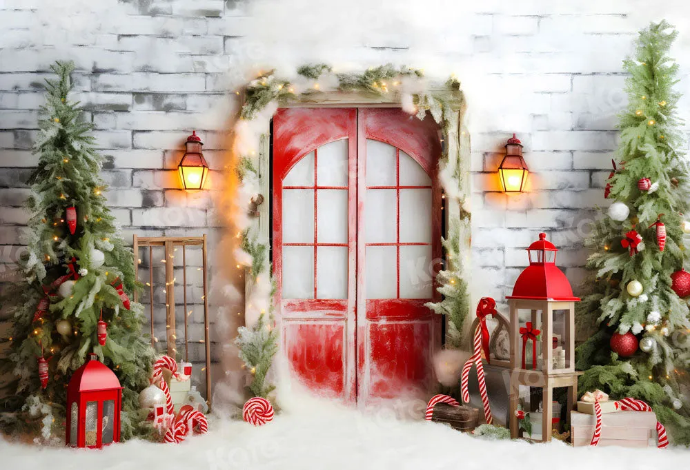 Kate Christmas Brick Wall Snow Backdrop Designed by Chain Photography