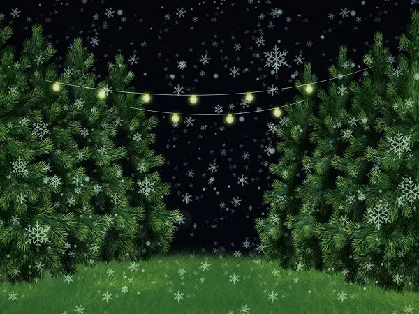 Kate Christmas Farm Decoration Snow Trees Backdrop for Photography Designed By Jerry_Sina
