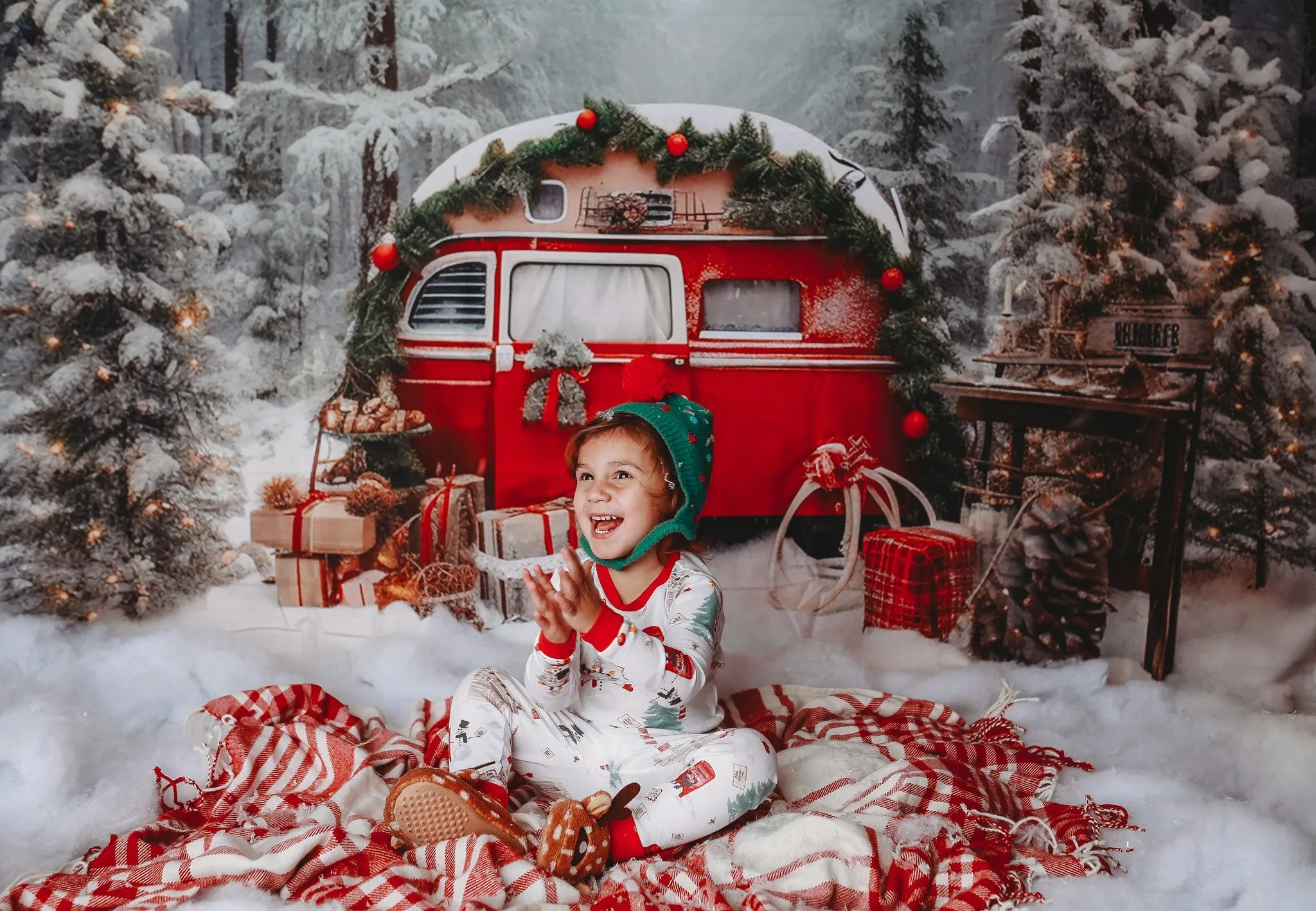 Kate Christmas Snow Forest Backdrop for Photography