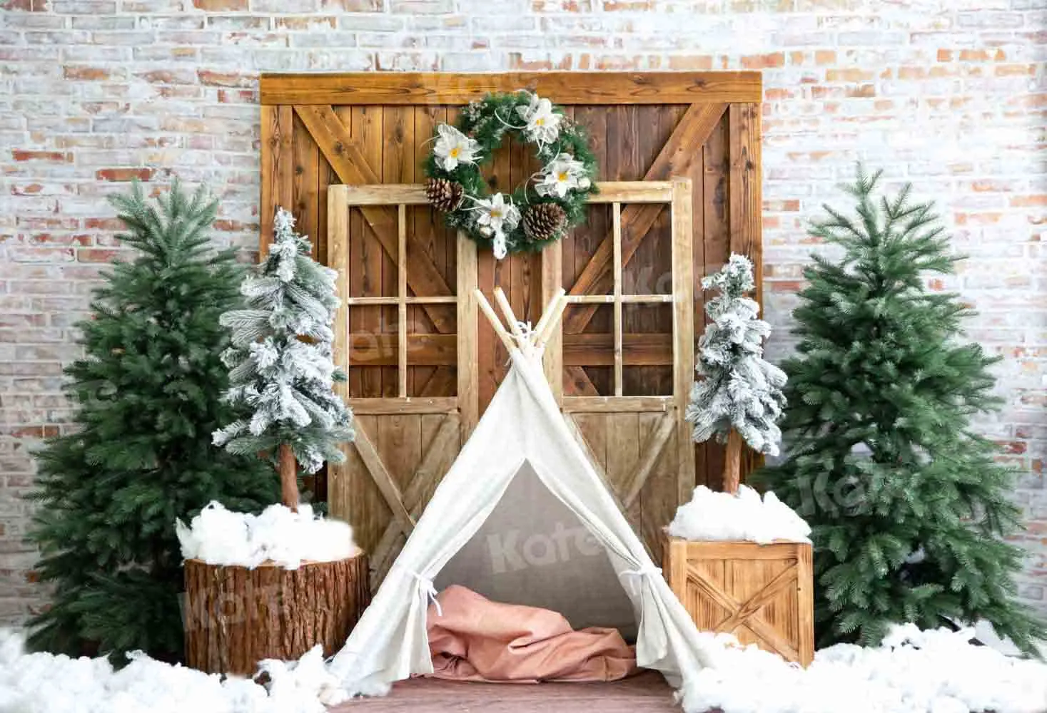 Kate Christmas Snow Tent Backdrop Designed by Emetselch