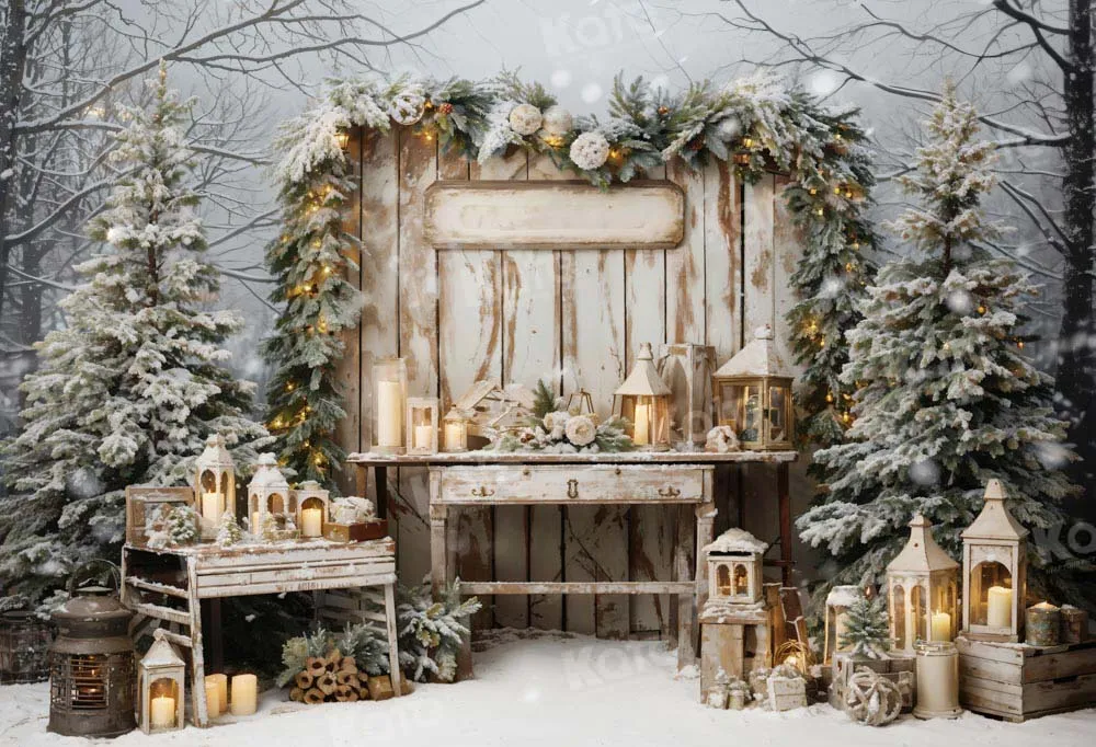 Kate Christmas Tree Snow Candles Backdrop Designed by Emetselch