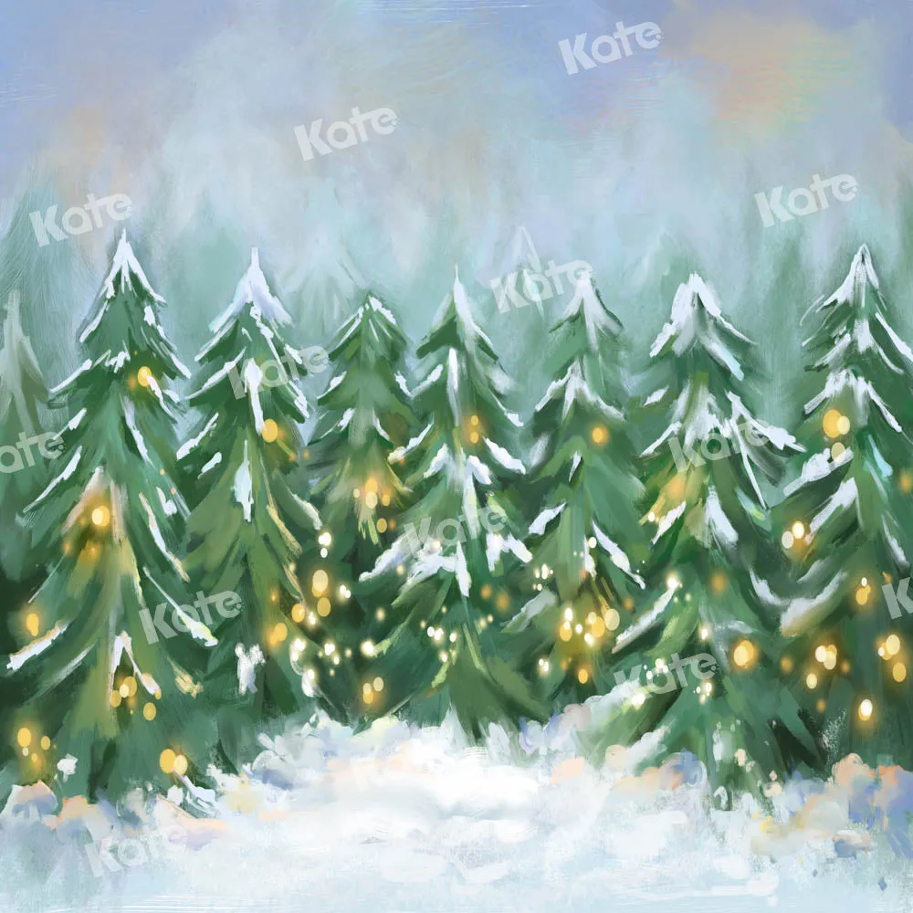 Kate Christmas Tree Snow Winter Backdrop Designed by GQ
