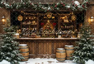 Kate Christmas Tree Wine Shop Snow Backdrop Designed by Emetselch
