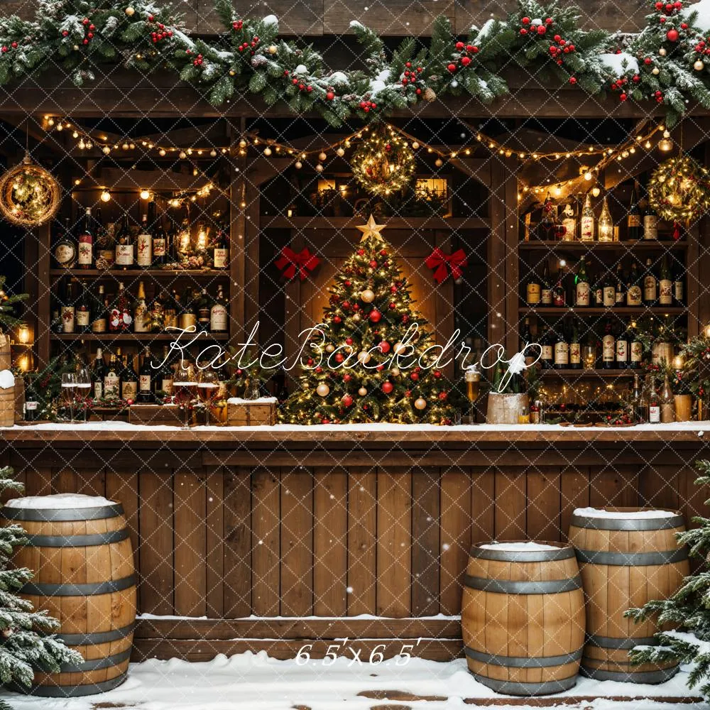 Kate Christmas Tree Wine Shop Snow Backdrop Designed by Emetselch