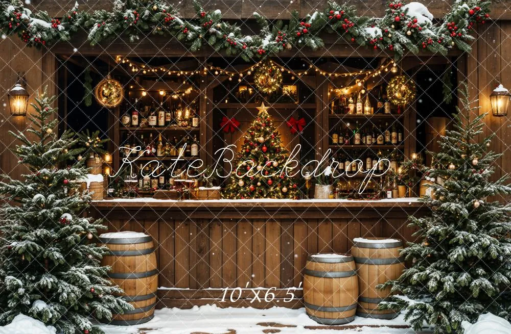 Kate Christmas Tree Wine Shop Snow Backdrop Designed by Emetselch