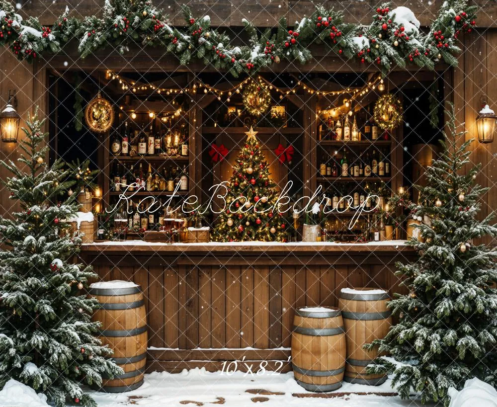 Kate Christmas Tree Wine Shop Snow Backdrop Designed by Emetselch
