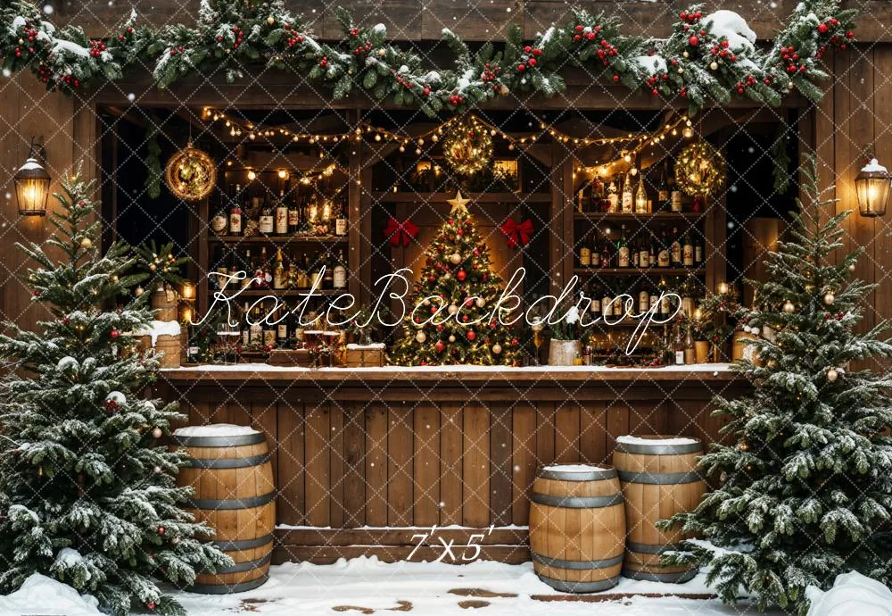 Kate Christmas Tree Wine Shop Snow Backdrop Designed by Emetselch