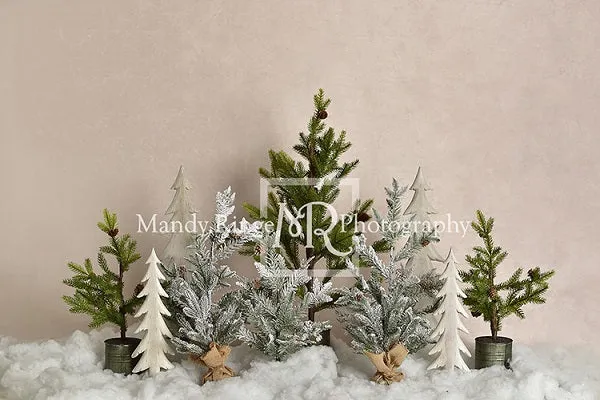 Kate Pine Trees in Snow Backdrop for Photography Designed By Mandy Ringe Photography