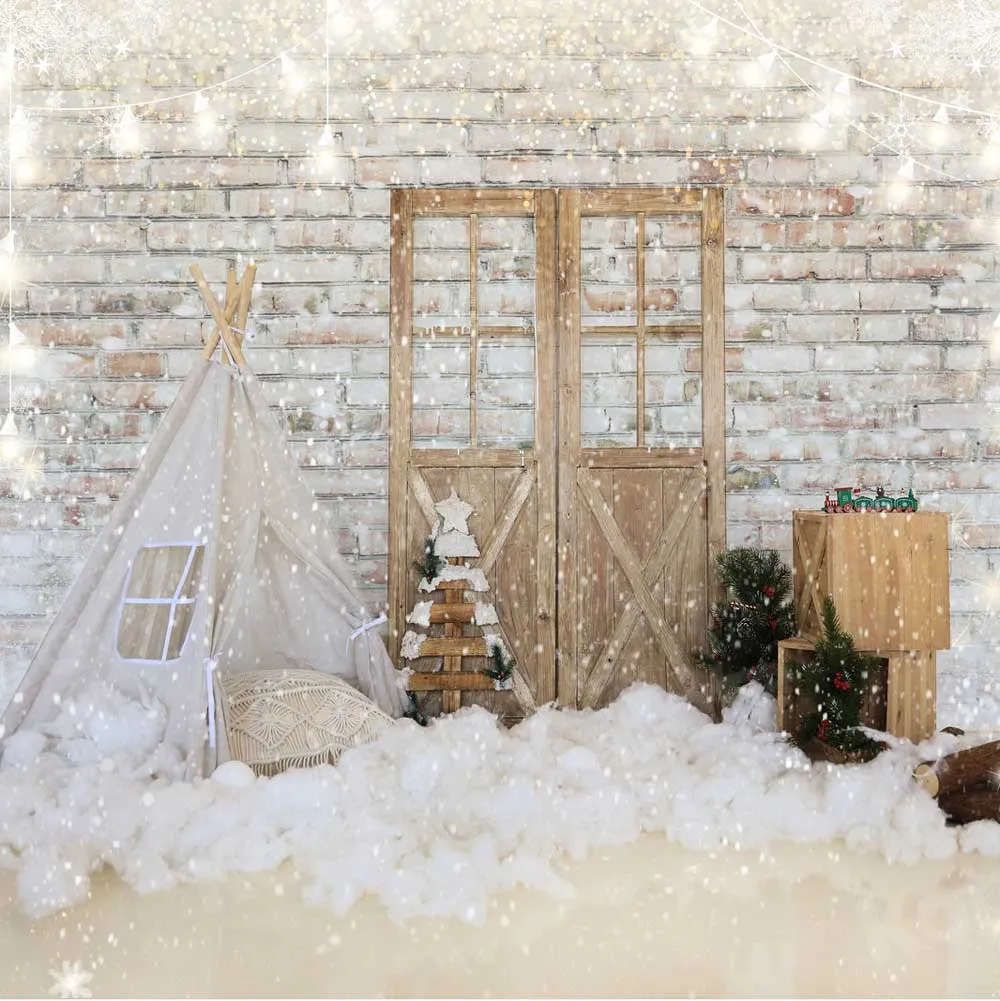 Kate Snow Christmas Barn Door Backdrop for Photography