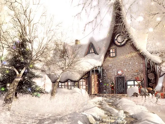 Kate Snow House Fairytale Backdrop Photography With Tree for Children