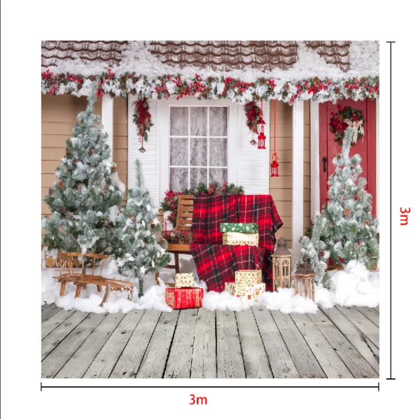Kate Snow Outside House With Christmas Trees And Gifts for Photography