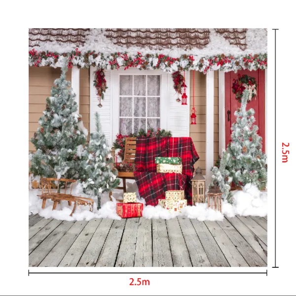 Kate Snow Outside House With Christmas Trees And Gifts for Photography