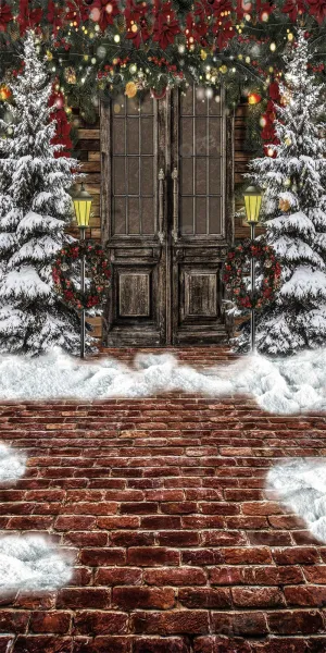 Kate Sweep Christmas Snow Brick Floor Backdrop for Photography