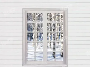 Kate White Window Snow Forest Backdrop for Photography