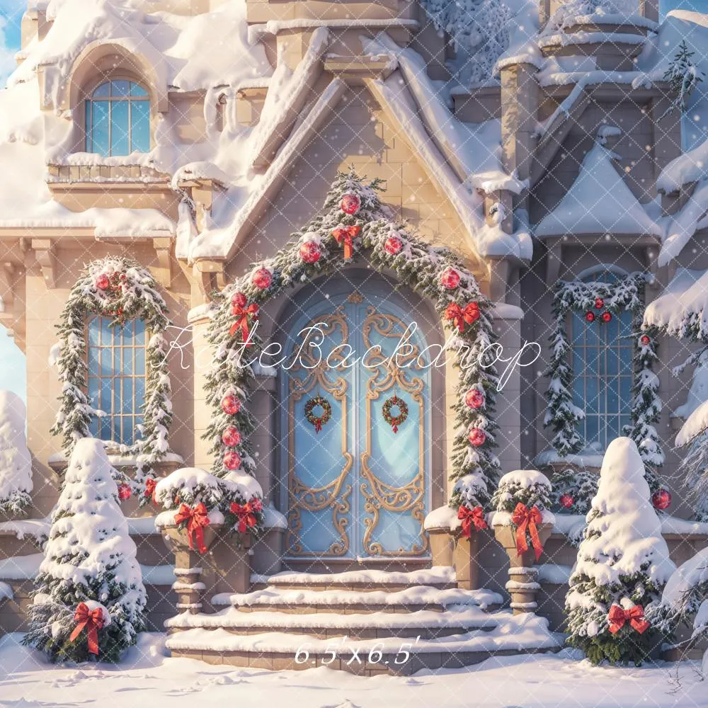Kate Winter Fantasy Christmas Snow Cottage Backdrop Designed by Chain Photography