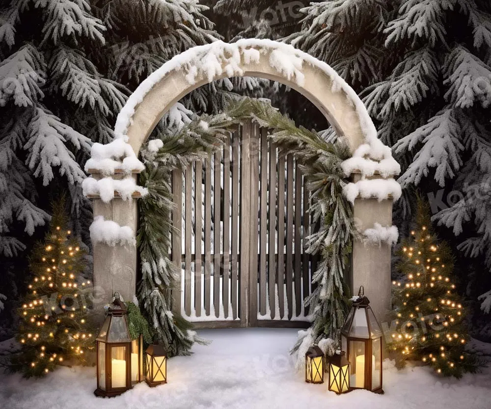 Kate Winter Snow Christmas Tree Backdrop Designed by Chain Photography