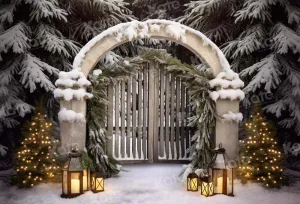 Kate Winter Snow Christmas Tree Backdrop Designed by Chain Photography
