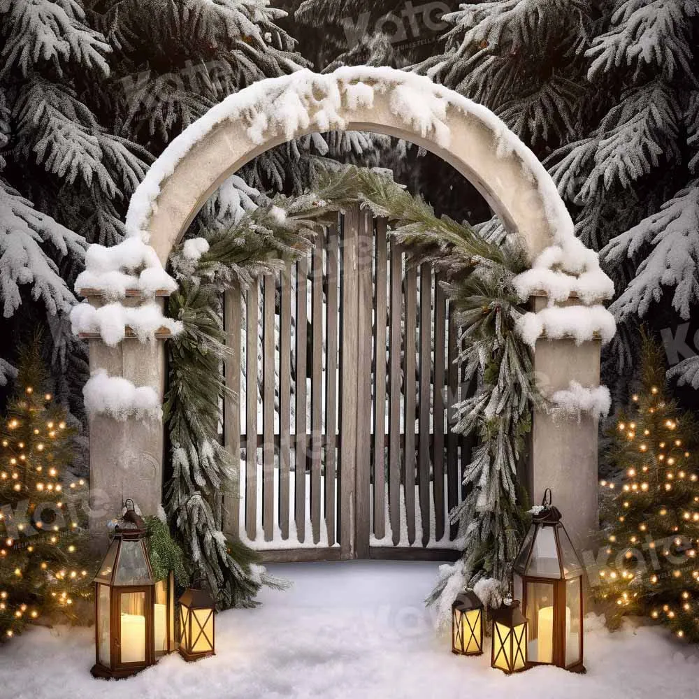 Kate Winter Snow Christmas Tree Backdrop Designed by Chain Photography