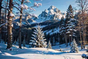 Kate Winter Snow Mountain Backdrop for Photography