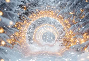 Kate Winter Snow Wonderland Lights Tunnel Backdrop Designed by Emetselch