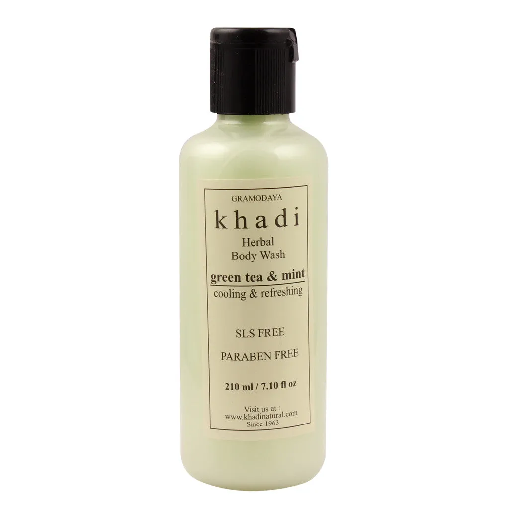 Khadi Natural Green Tea And Mint Body Wash Sls & Paraben Free 210ml