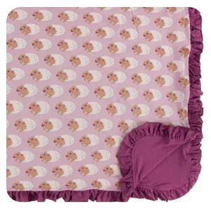 KicKee Pants Sweet Pea Diictodon Ruffle Toddler Blanket