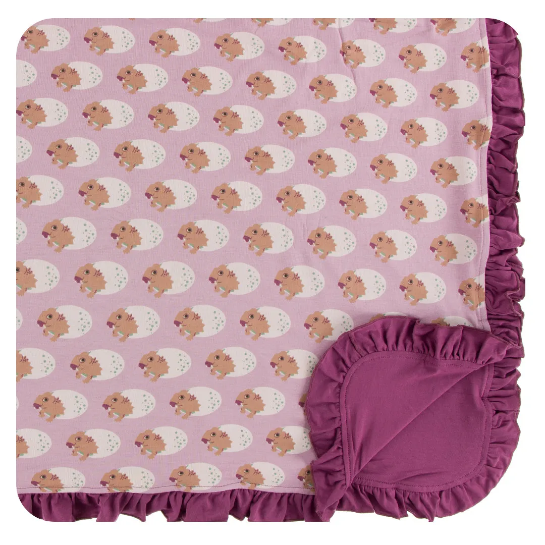 KicKee Pants Sweet Pea Diictodon Ruffle Toddler Blanket