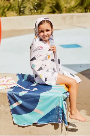 Kids Hooded Upf 50  Sunscreen Towel (Ice Cream)