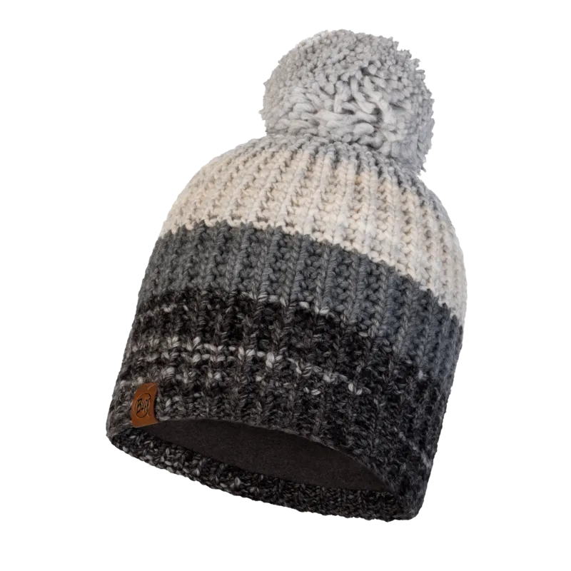 Knitted & Fleece Band Beanie - Alina Grey