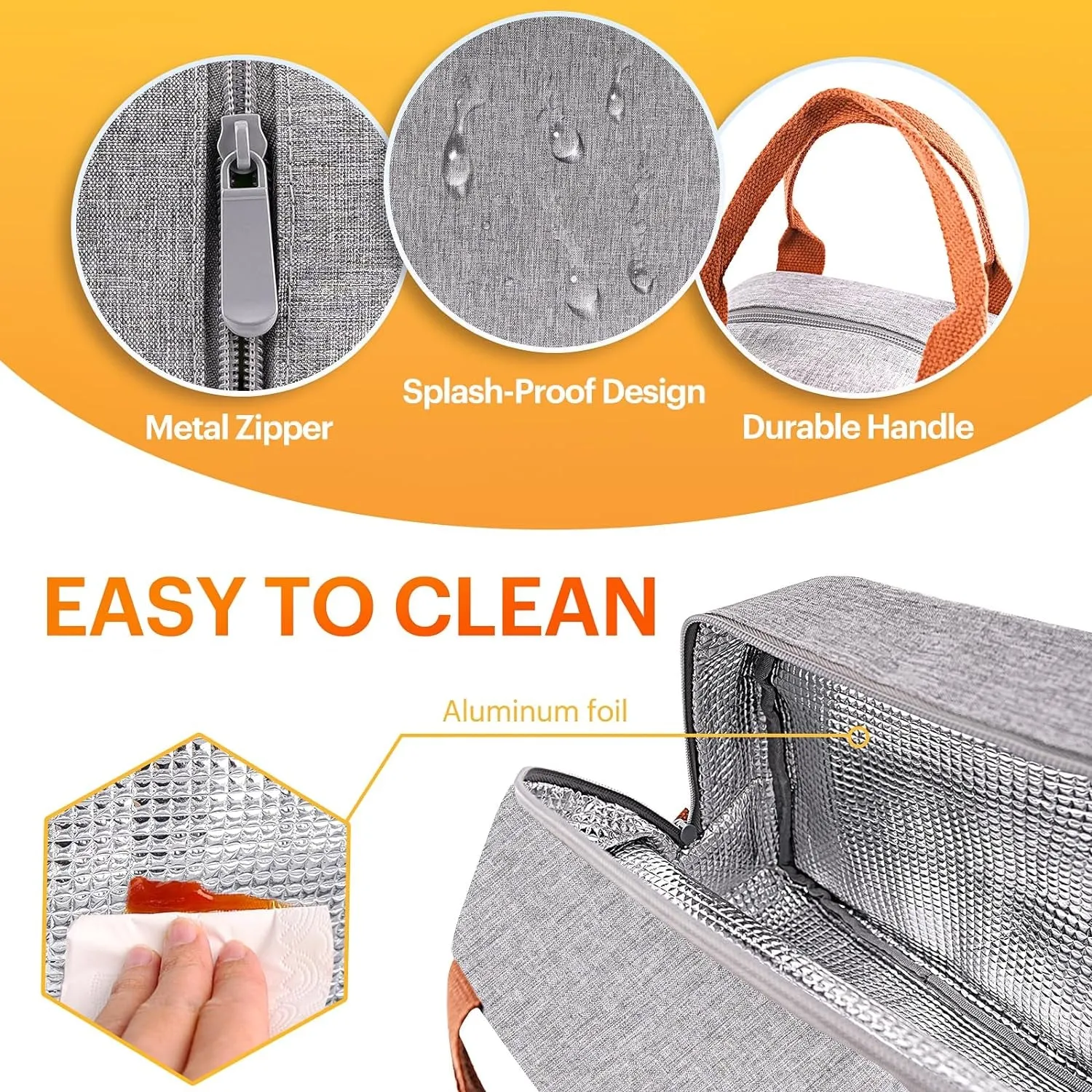 Leakproof Insulated Lunch Bag, Tote Cooler Lunch Bag for Work Travel Outdoor