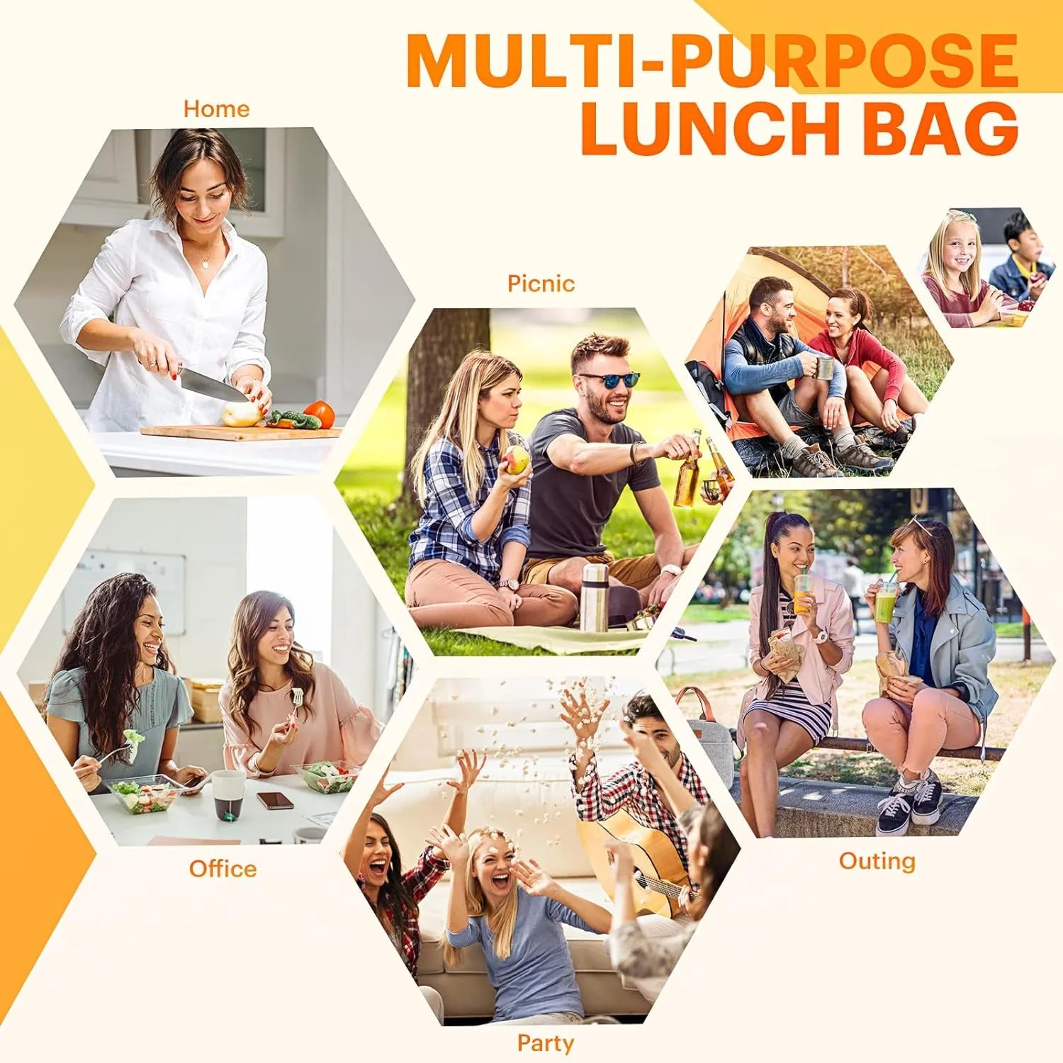 Leakproof Insulated Lunch Bag, Tote Cooler Lunch Bag for Work Travel Outdoor