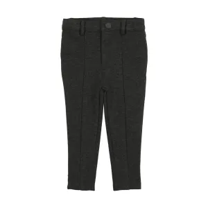 Lil Legs Knit Stretch Pants with Leg Seam - Heather Gray